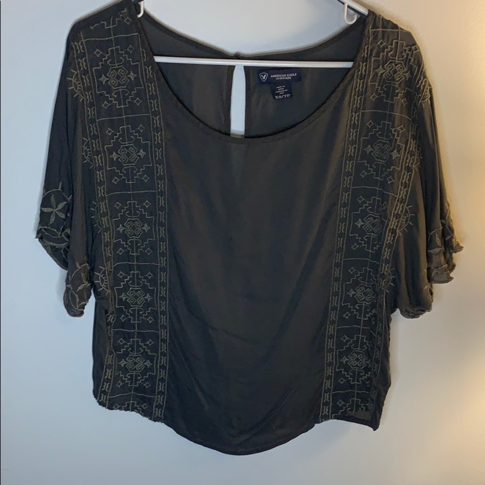 Gray loose fitted blouse